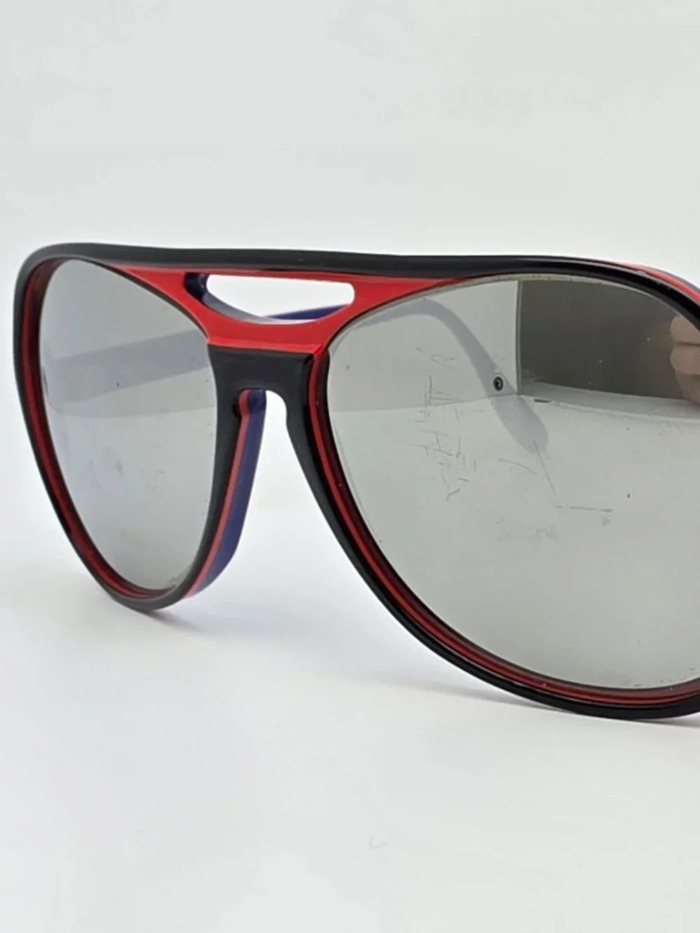 Ray-Ban B&L L9722 Powderhorn Black Frame G-31 Silver Mirror Aviator Sunglasses